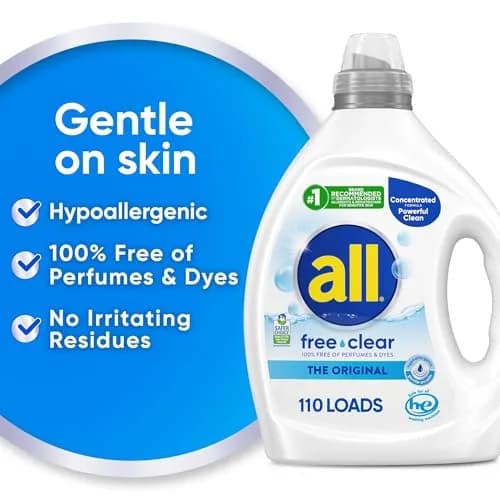 all free clear Liquid Laundry Detergent for Sensitive Skin 2437ml (82.5 Fl Oz) | Dermatologist Recommended for Hypoallergenic Cleaning thumbnail 2