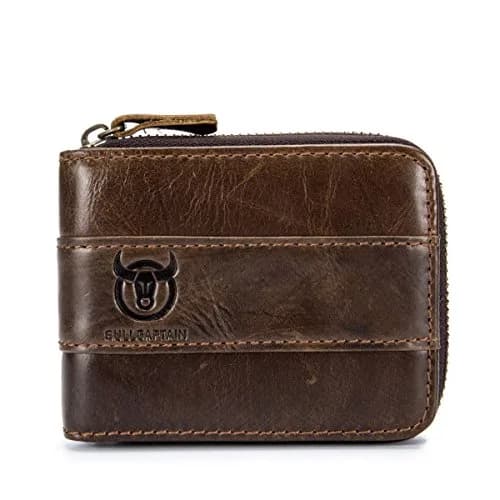 NOVATECH BULLCAPTAIN Genuine Leather RFID Blocking Wallet for Men | 11.5cm x 9.5cm x 2.5cm (Large) thumbnail 1
