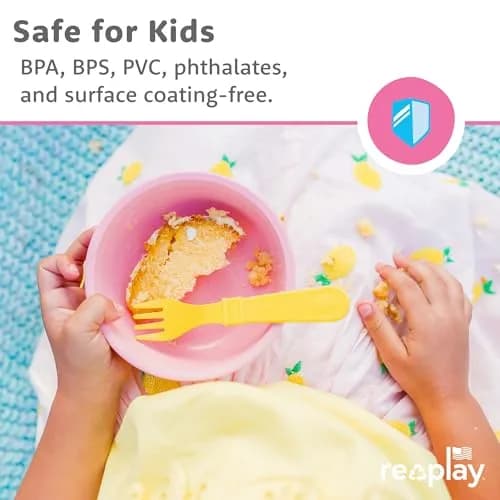 Re-Play 12 oz. Toddler Bowls Set of 4 | Deep-Walled, Durable & Reusable Snack & Meal Bowls, BPA-Free, Made in USA from Recycled Plastic thumbnail 4