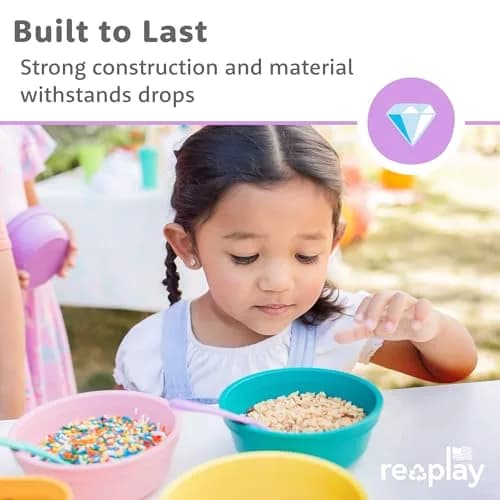 Re-Play 12 oz. Toddler Bowls Set of 4 | Deep-Walled, Durable & Reusable Snack & Meal Bowls, BPA-Free, Made in USA from Recycled Plastic thumbnail 5
