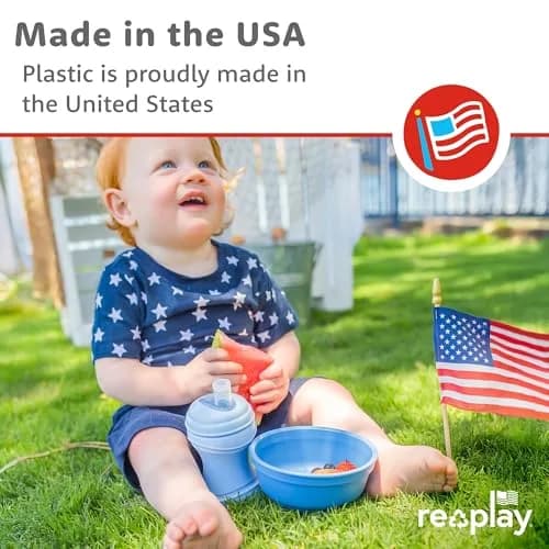 Re-Play 12 oz. Toddler Bowls Set of 4 | Deep-Walled, Durable & Reusable Snack & Meal Bowls, BPA-Free, Made in USA from Recycled Plastic thumbnail 3