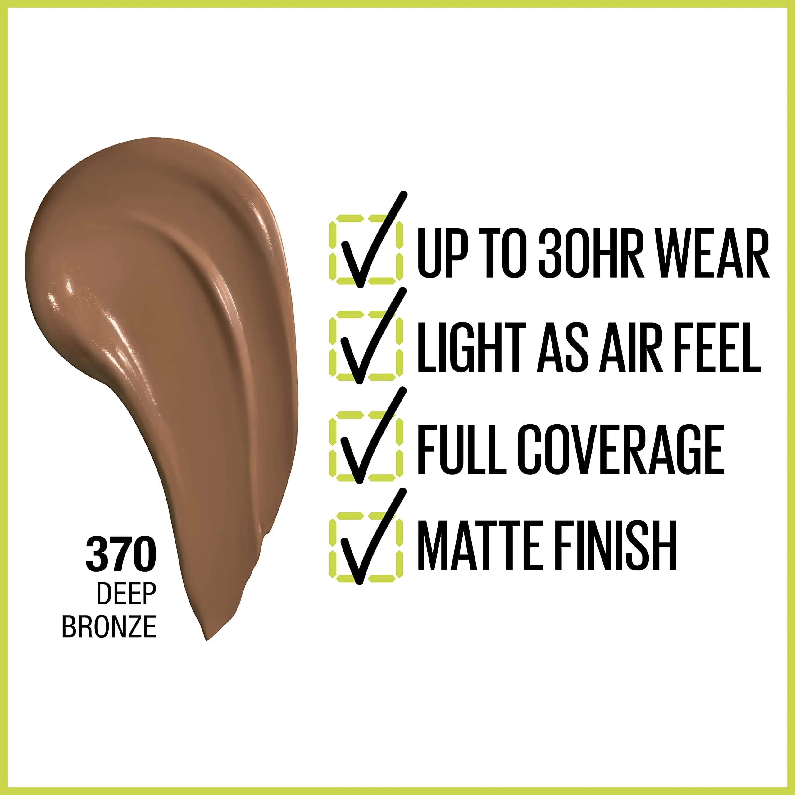 Maybelline Super Stay Deep Bronze Full Coverage Liquid Foundation | 30Hr Wear Matte Finish thumbnail 2