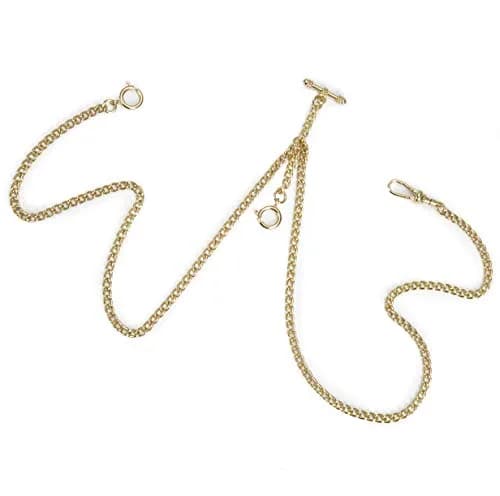 SIBOSUN Pocket Watch Chain Double Albert T-Bar Antique 29 Inch Chains Bronze Vest Waistcoat | Classic Vintage Accessory thumbnail 4