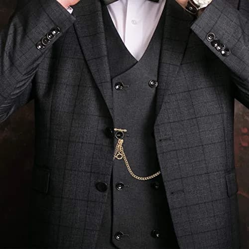 SIBOSUN Pocket Watch Chain Double Albert T-Bar Antique 29 Inch Chains Bronze Vest Waistcoat | Classic Vintage Accessory thumbnail 7