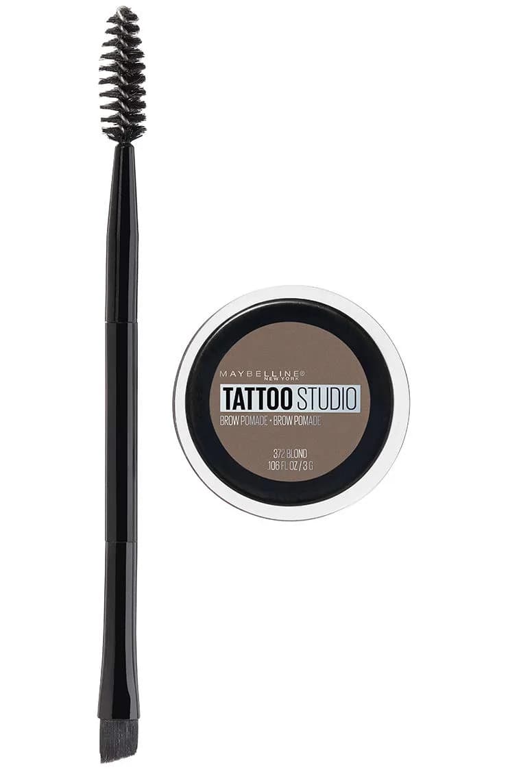 Maybelline TattooStudio Brow Pomade Blonde 0.11 oz (3.1 g) | Waterproof, Smudge-Proof Eyebrow Makeup — 372 BLONDE