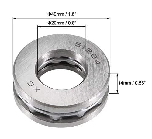 XMHF Thrust Ball Bearing 20mm x 40mm x 14mm | Carbon Steel Axial Load Support for Low-Speed Machinery thumbnail 3