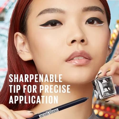 Maybelline TattooStudio Sharpenable Eyeliner Pencil, 36 Hour Wear, Waterproof, Polished White | Precision Gel Pigments thumbnail 6