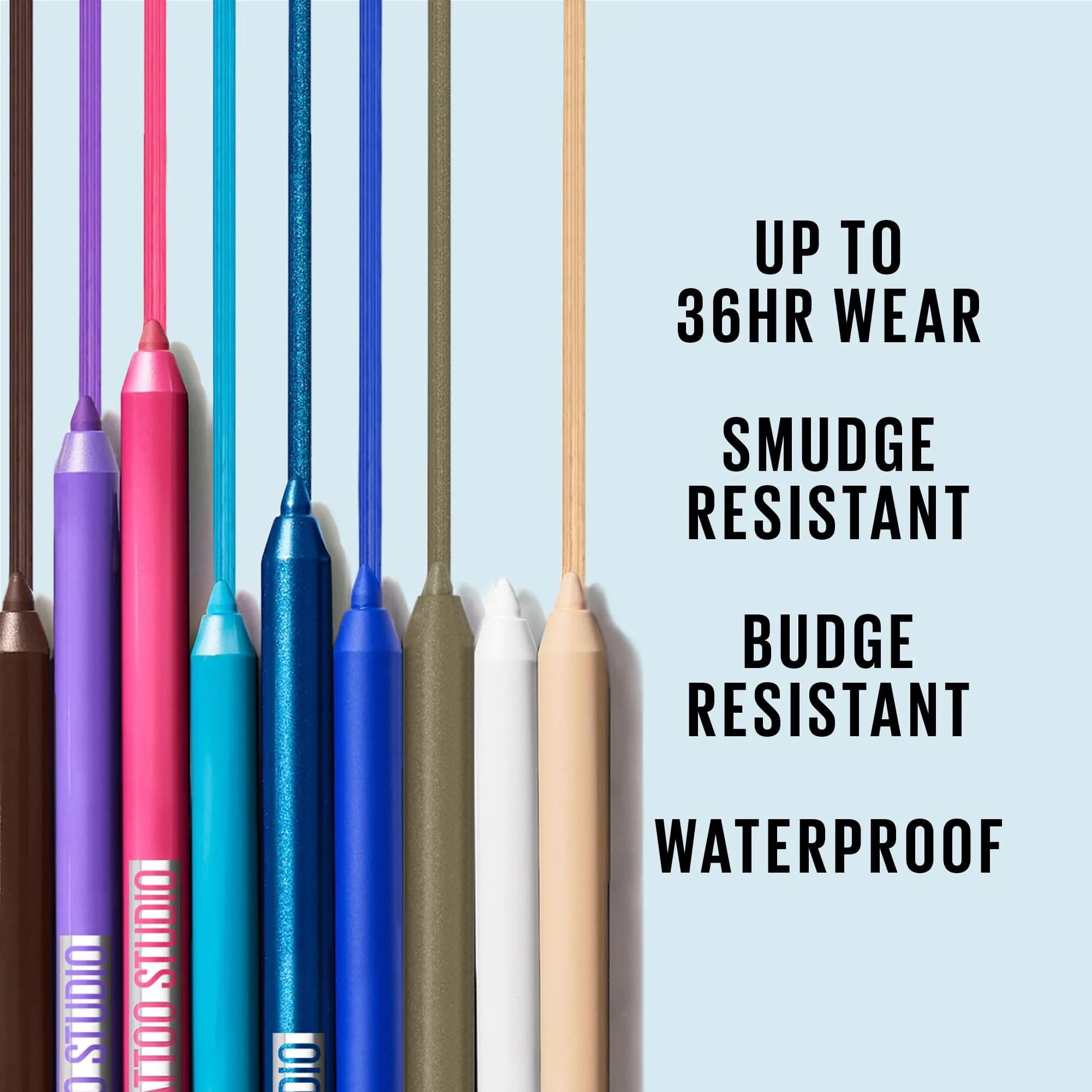 Maybelline TattooStudio Sharpenable Eyeliner Pencil, 36 Hour Wear, Waterproof, Polished White | Precision Gel Pigments thumbnail 3