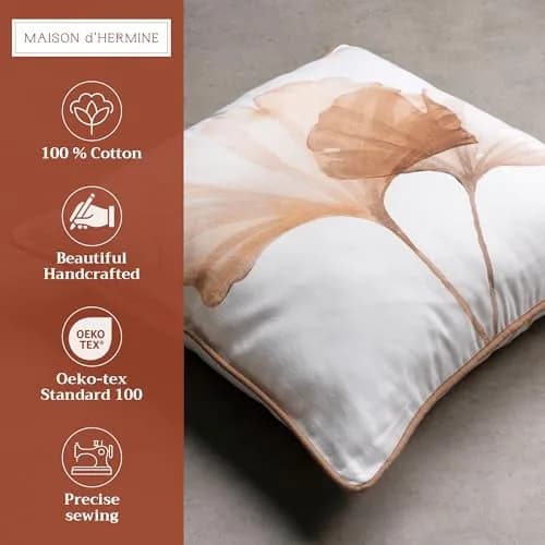 Maison d' Hermine Throw Pillow Cover 20" x 20" | 100% Cotton, Elegant European Design thumbnail 2