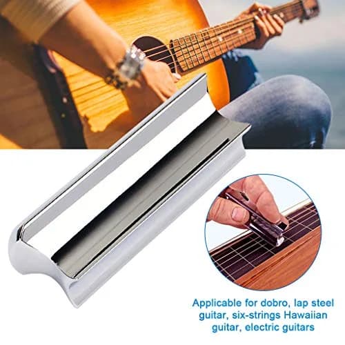 Alnicov Stainless Steel Guitar Slide Tone Bar for Dobro, Lap Steel Guitar, Hawaiian Guitar, Electric Guitar Accessories - Chrome thumbnail 5