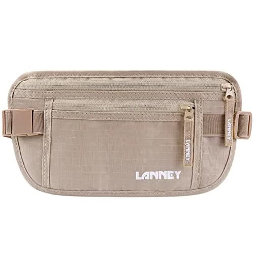 LANNEY Slim RFID Blocking Money Belt with Passport Holder & 2 RFID Sleeves | 27cm (10.6") x 14cm (5.5") thumbnail 1