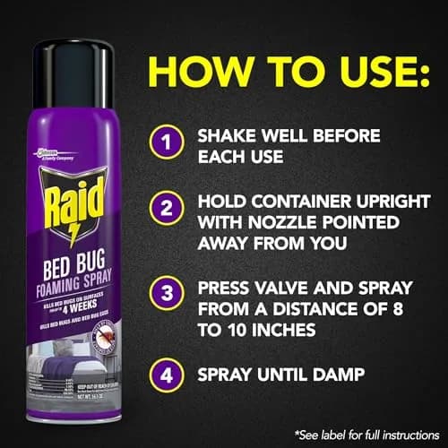 Raid Bed Bug Foaming Spray 16.5 oz (488 ml) | Kills Bed Bugs and Eggs for Weeks thumbnail 6