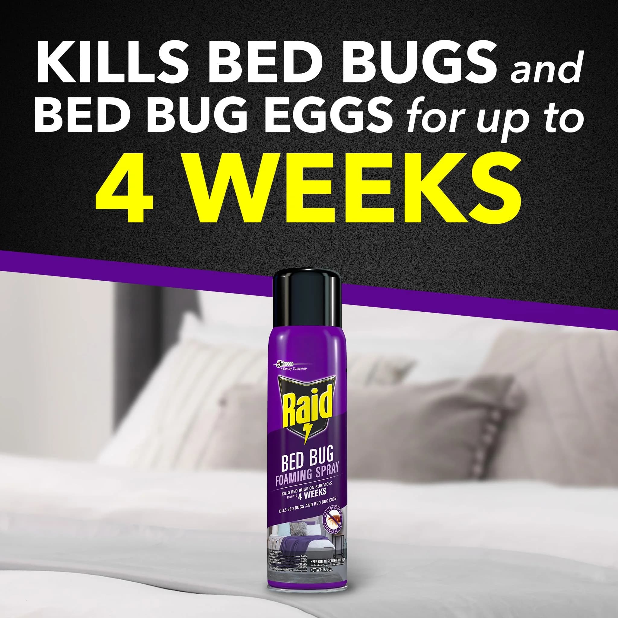 Raid Bed Bug Foaming Spray 16.5 oz (488 ml) | Kills Bed Bugs and Eggs for Weeks - view 2