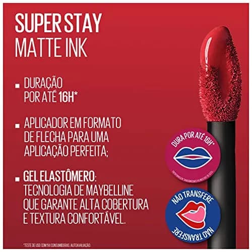 Maybelline Super Stay Matte Ink Liquid Lipstick, Founder Cranberry Red, 5ml (0.17 Fl Oz) | Long-Lasting Matte Color thumbnail 2