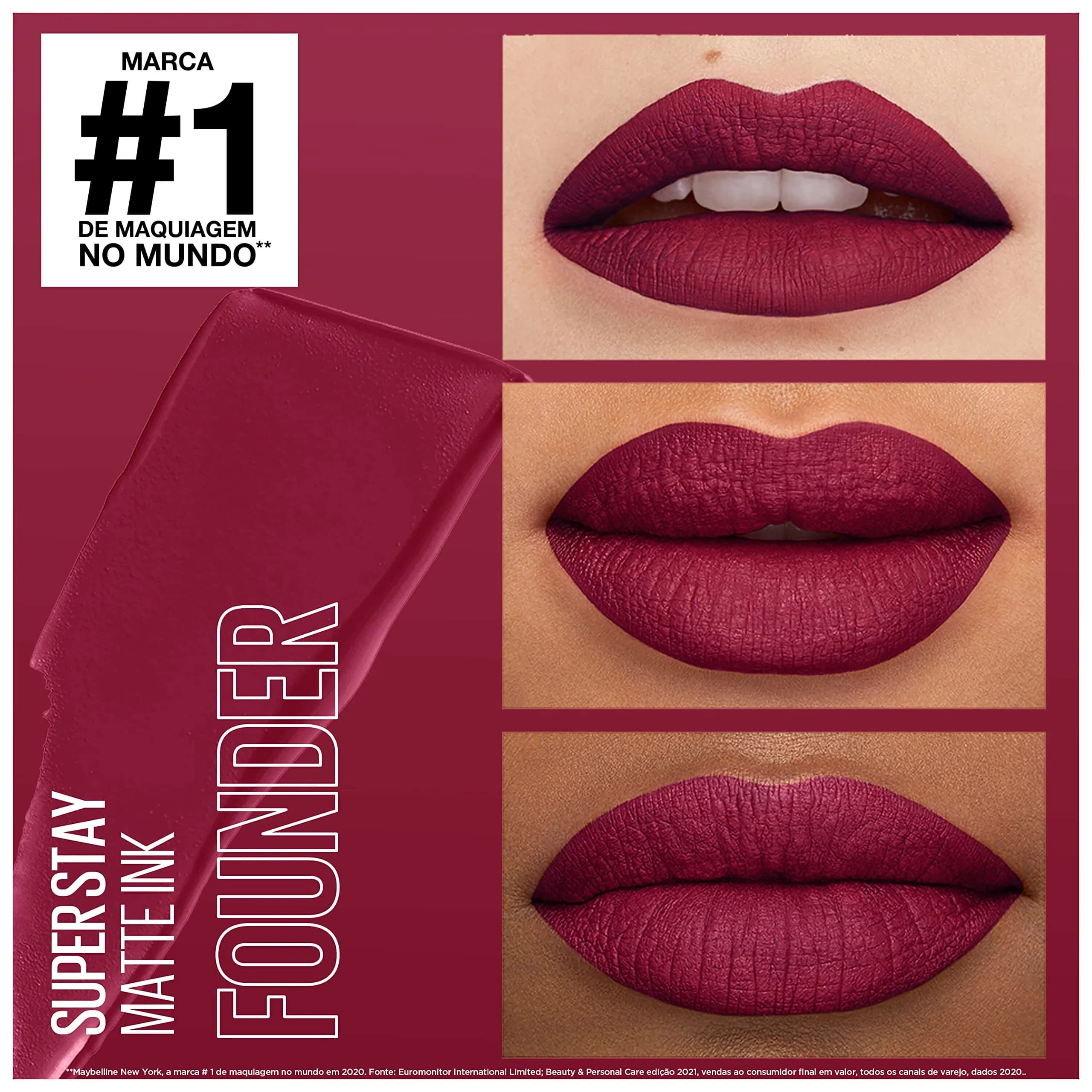 Maybelline Super Stay Matte Ink Liquid Lipstick, Founder Cranberry Red, 5ml (0.17 Fl Oz) | Long-Lasting Matte Color - view 3