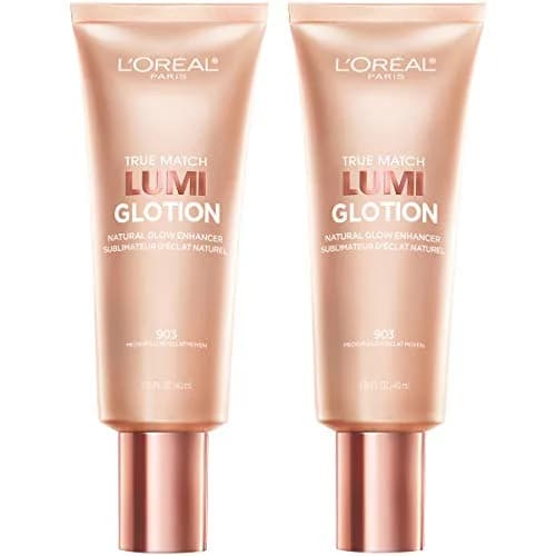 L'Oreal Paris True Match Lumi Glotion Natural Glow Enhancer Highlighting Lotion Medium (40ml (1.35 Fl Oz) x 2) | USA Import for Radiant Skin - main product image