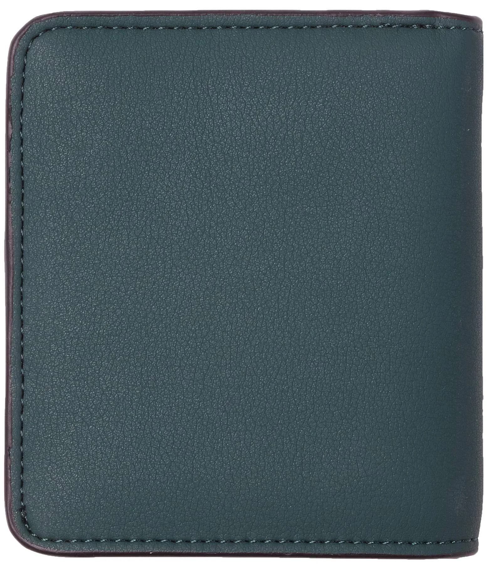 Toughergun Women's Slim Leather Wallet in 04 ReNapa Green Coal, Compact Bifold with RFID Protection & ID Window - view 4