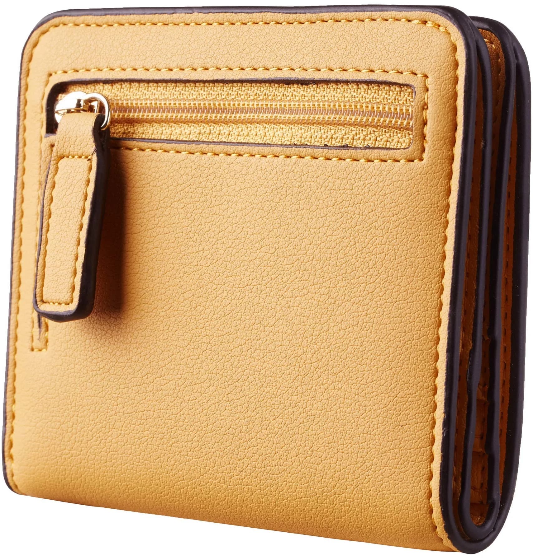 Toughergun Women's Small Slim Leather Wallet with RFID Protection, Compact Bifold Mini Purse with Clear ID Window (Yellow) - view 5