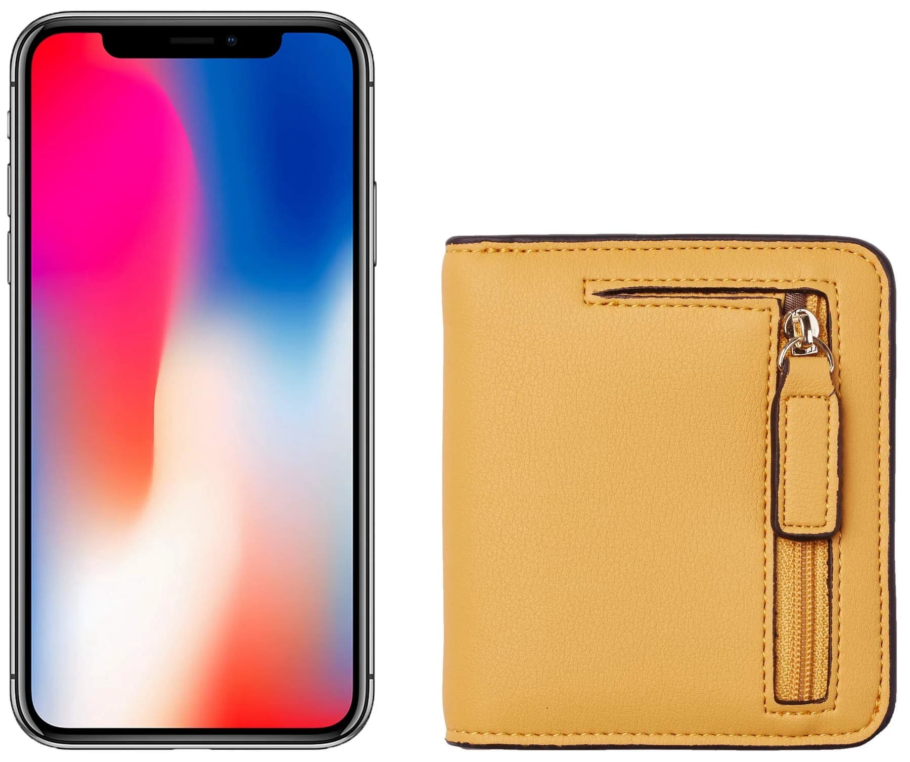 Toughergun Women's Small Slim Leather Wallet with RFID Protection, Compact Bifold Mini Purse with Clear ID Window (Yellow) - view 6