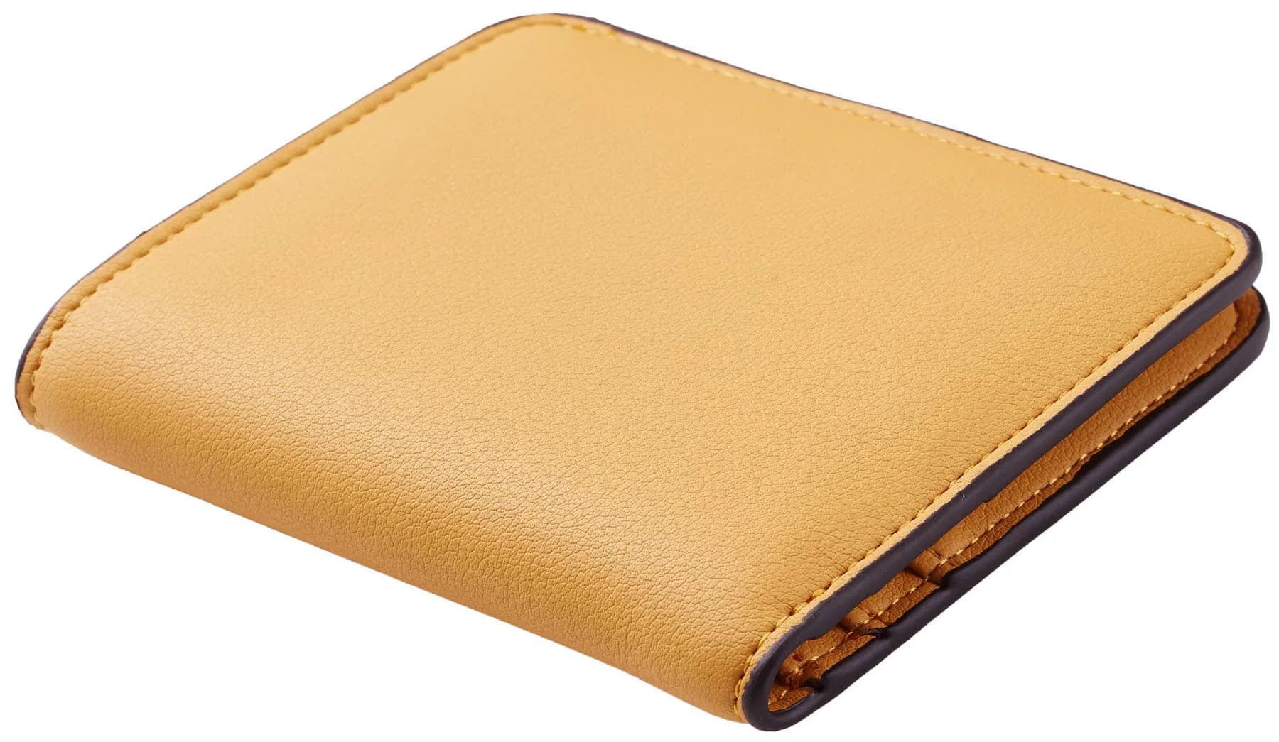 Toughergun Women's Small Slim Leather Wallet with RFID Protection, Compact Bifold Mini Purse with Clear ID Window (Yellow) - view 3