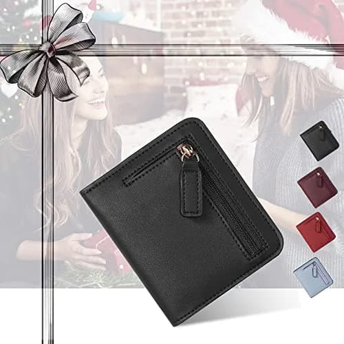 Toughergun Women's Slim Black Leather Wallet with RFID Protection, Compact Bifold Mini Purse thumbnail 2