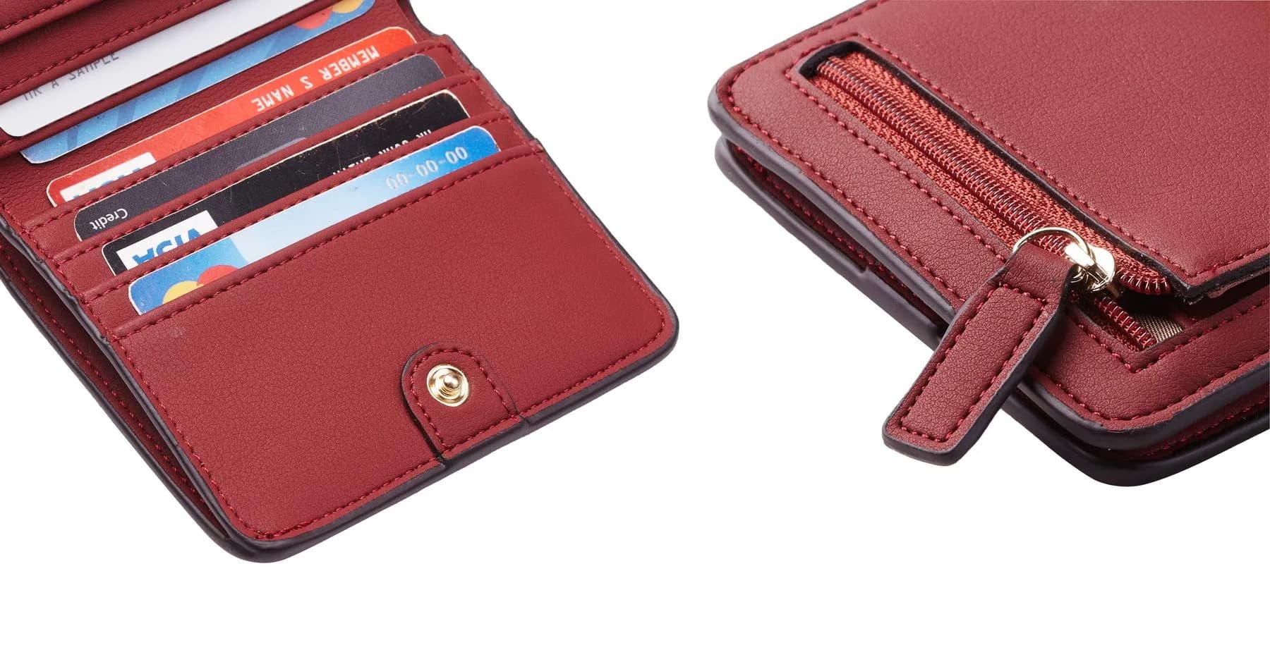 Toughergun Women's Slim Leather Wallet with RFID Protection, Compact Bifold Mini Purse 10.7cm x 9.1cm (4.2" x 3.6") | Holds 6 Cards & ID - view 7