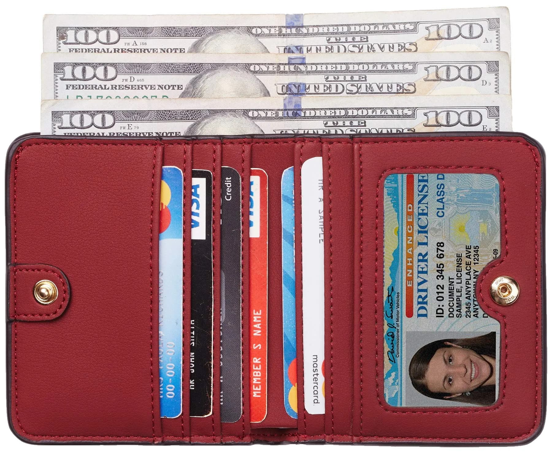 Toughergun Women's Slim Leather Wallet with RFID Protection, Compact Bifold Mini Purse 10.7cm x 9.1cm (4.2" x 3.6") | Holds 6 Cards & ID - view 2