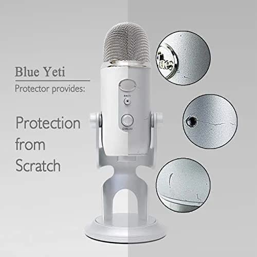 YOUSHARES Microphone Windscreen Foam & Protector for Blue Yeti & Yeti Pro | Moonwhite Foam & Silicone Cover thumbnail 4