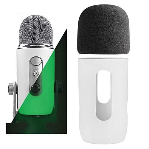 YOUSHARES Microphone Windscreen Foam & Protector for Blue Yeti & Yeti Pro | Moonwhite Foam & Silicone Cover thumbnail 1