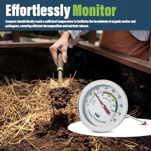 Thermometer World Compost Thermometer Stainless Steel Dial with 295MM Probe & 50MM Dial | Measures 29.5cm (11.61in) Probe Length thumbnail 6