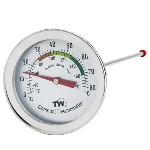 Thermometer World Compost Thermometer Stainless Steel Dial with 295MM Probe & 50MM Dial | Measures 29.5cm (11.61in) Probe Length thumbnail 1