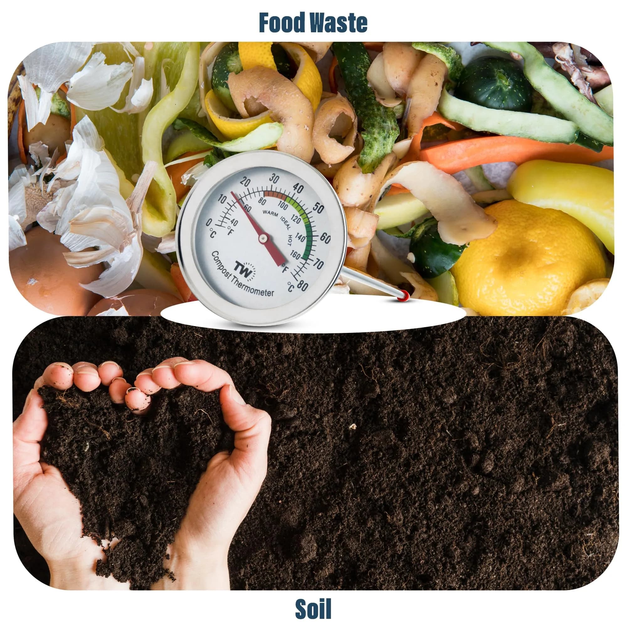 Thermometer World Compost Thermometer Stainless Steel Dial with 295MM Probe & 50MM Dial | Measures 29.5cm (11.61in) Probe Length - view 8