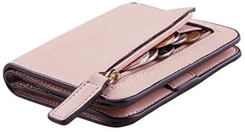 Toughergun Women's Slim Leather RFID Wallet - 08 ReNapa Pink Champagne thumbnail 1