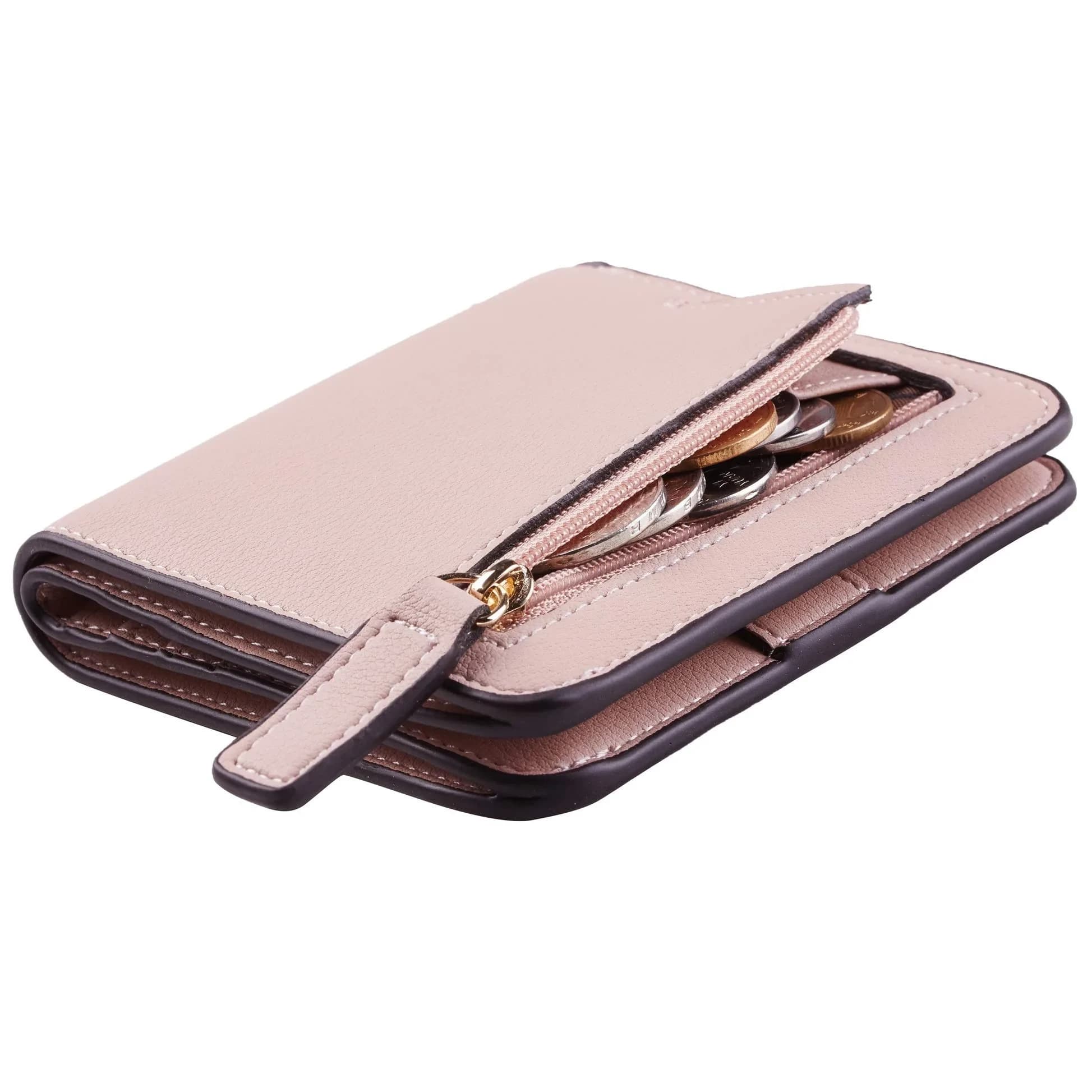 Toughergun Women's Slim Leather RFID Wallet - 08 ReNapa Pink Champagne — 08 ReNapa Pink Champagne