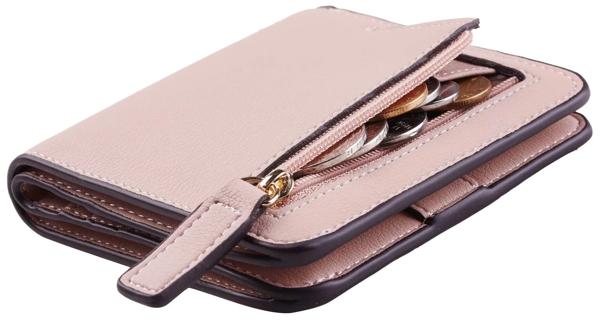 Toughergun Women's Slim Leather RFID Wallet - 08 ReNapa Pink Champagne - main product image