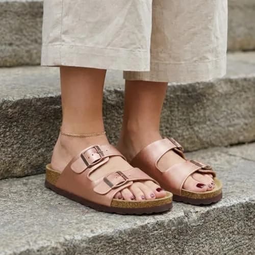 CUSHIONAIRE Lane Cork Slide Women's Sandals, Comfortable Sandals for Women, Gold (Rose) 8.5 | Soft Cork Footbed & Water-Resistant thumbnail 7