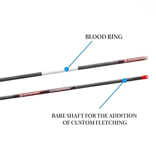 Bloodsport Judgement Bare Shaft Arrow 500 Spine | Lightweight, Accurate, Tough (70-120 chars) thumbnail 2