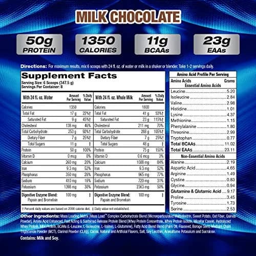 Maximum Human Performance UYM XXXL 1350g | Muscle Mass Builder with 50g Protein & 11g BCAAs (70-120 chars) thumbnail 3