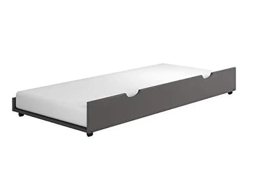 Donco Kids Twin Trundle Bed Dark Grey | Pine Wood Bed Frame with Modern Style thumbnail 1