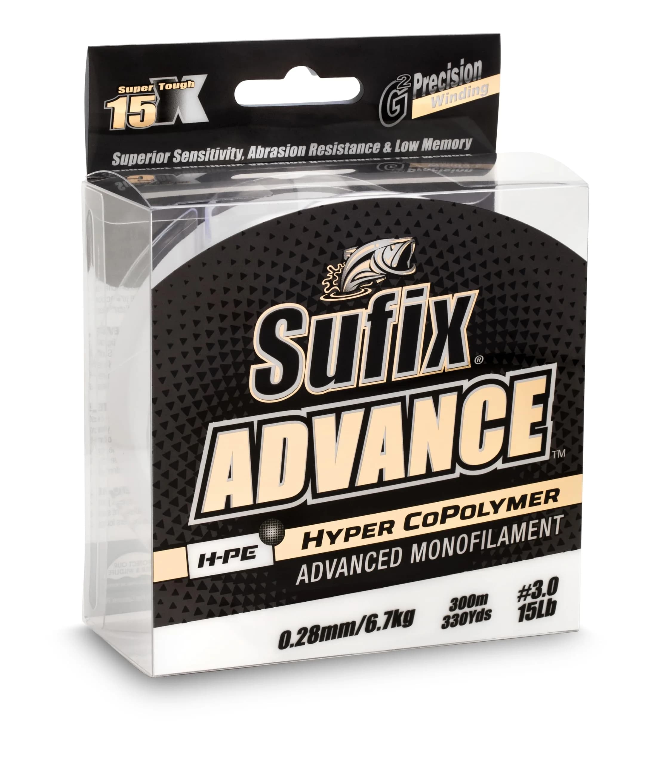 Sufix Advance Green Monofilament Fishing Line 8 lb (0.28 mm) | Low Vis Green, 330 Yards - view 2
