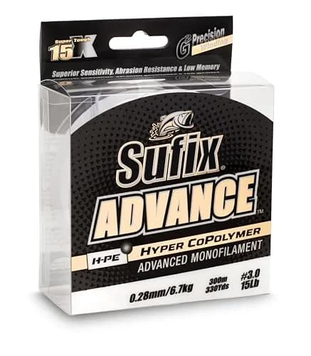 Sufix Advance Green Monofilament Fishing Line 8 lb (0.28 mm) | Low Vis Green, 330 Yards thumbnail 2