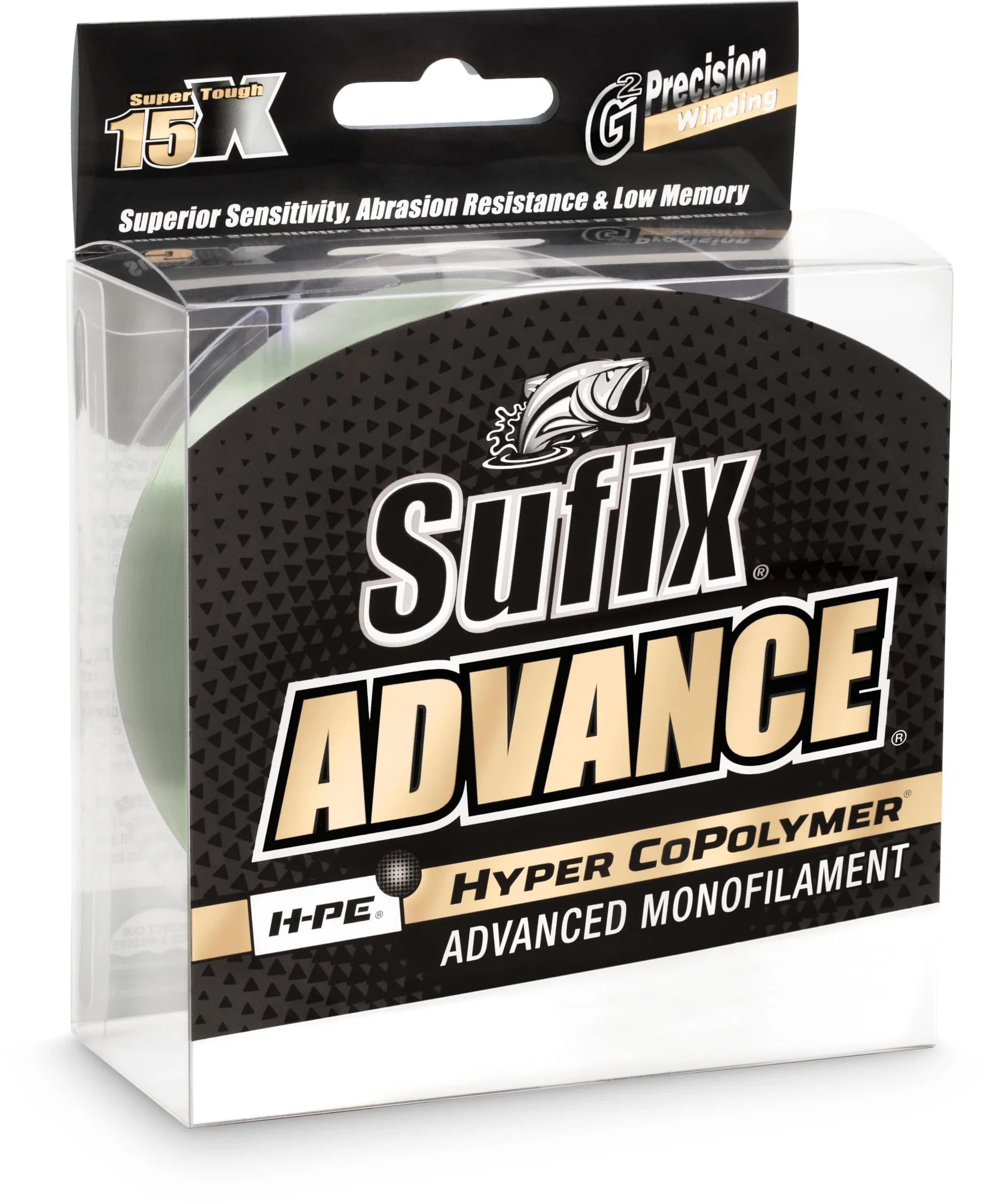 Sufix Advance Low Vis Green Monofilament Fishing Line 0.018" (20 lb Test, 330 Yards) | Superior Sensitivity & Abrasion Resistance - view 2