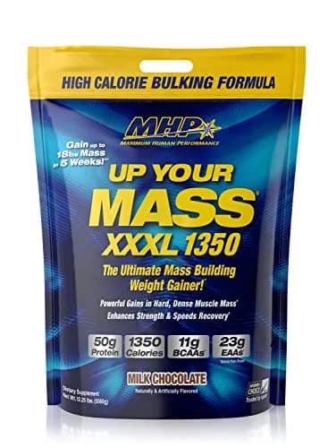 Maximum Human Performance UYM XXXL 1350 Muscle Mass Gainer 12.25 lb | 50g Protein, 1350 Calories, BCAAs, Milk Chocolate thumbnail 1