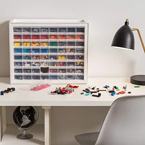 IRIS USA 64-Drawer Screw Organizer | Durable Plastic Hardware Storage in USA (7" L x 19.5" W x 15.5" H) thumbnail 5