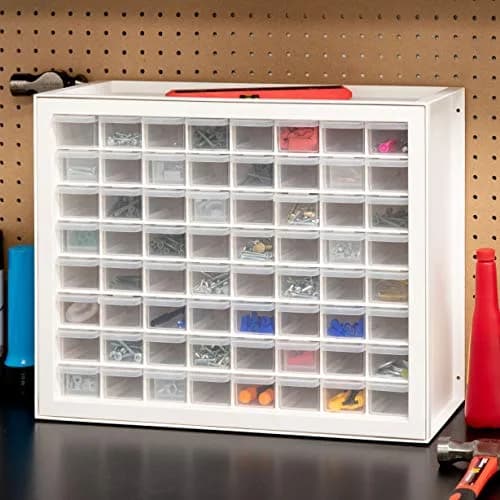 IRIS USA 64-Drawer Screw Organizer | Durable Plastic Hardware Storage in USA (7" L x 19.5" W x 15.5" H) thumbnail 2