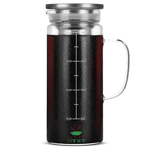 Brew To A Tea Cold Brew Coffee Maker, 32 oz | Airtight, Stainless Steel Mesh, Borosilicate Glass thumbnail 1