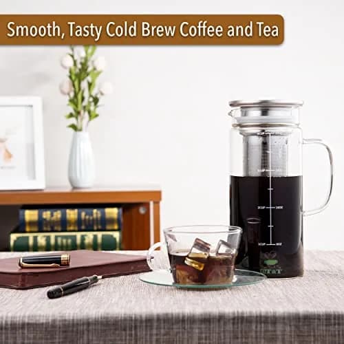 Brew To A Tea Cold Brew Coffee Maker, 32 oz | Airtight, Stainless Steel Mesh, Borosilicate Glass thumbnail 6