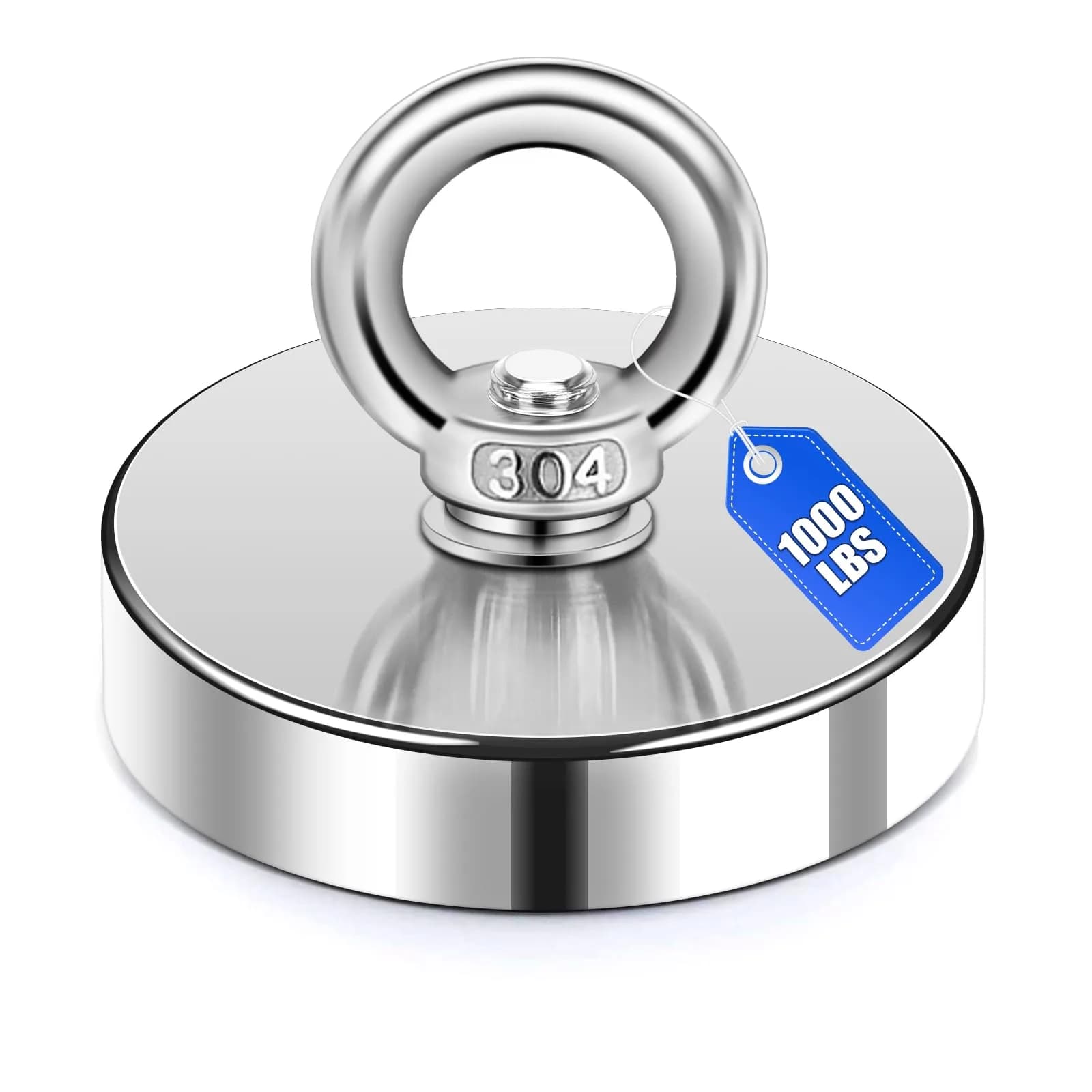 DIYMAG Fishing Magnet 90mm (3.55") 453kg (1000LBS) Pull Force with Countersunk Hole | Heavy Duty Neodymium Retrieval Magnet