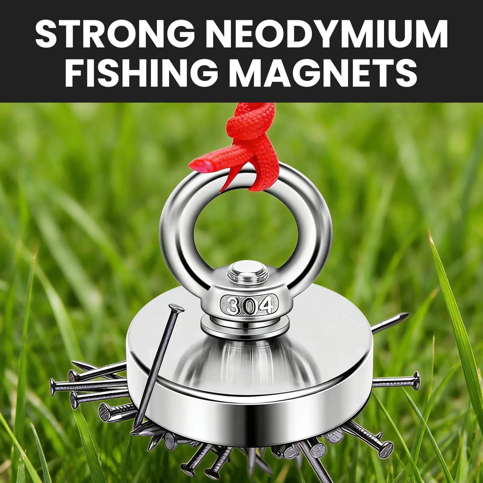 DIYMAG Fishing Magnet 90mm (3.55") 453kg (1000LBS) Pull Force with Countersunk Hole | Heavy Duty Neodymium Retrieval Magnet - view 3