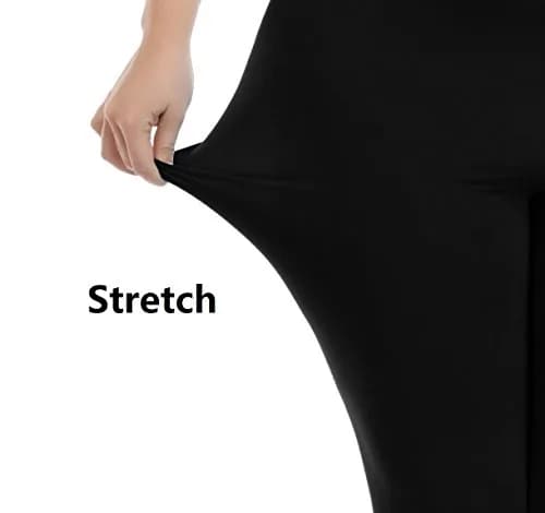 Kotii Women's Soft Capri Leggings 3/4 Cropped High Waisted Black | Ultra Soft Fit for All Sizes thumbnail 5